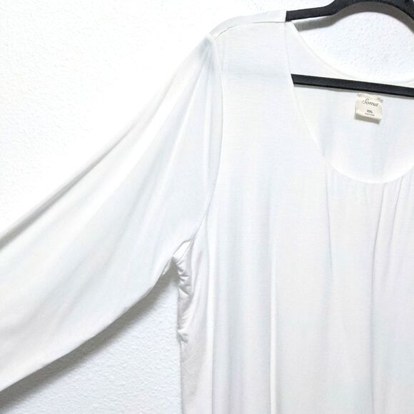 SOMA Essential Long Sleeve Lyocell White Tee XXL - Picture 4 of 9